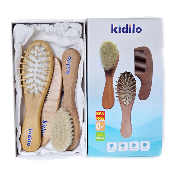 شانه برس چوبی 3 عددی kidilo