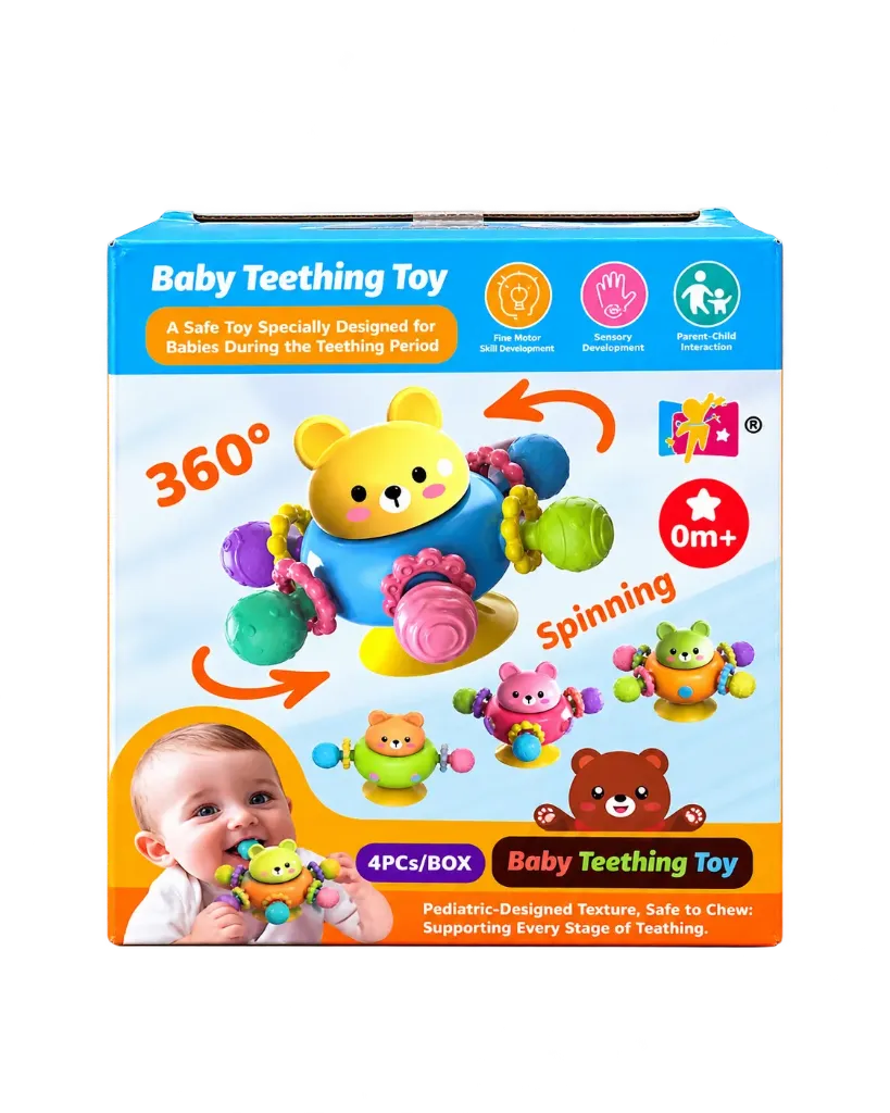 [32179] اسپینر خرسی دندانگیر دار baby teething toy کد 013 