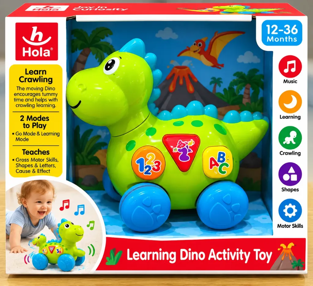 [hola 6105] اسباب بازی دایناسور موزیکال hola