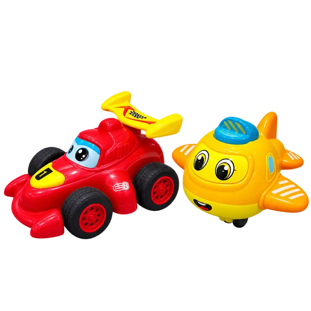 [899-10s] اسباب بازی ماشین دو عددی hinlebao toys مدل هواپیما و کامیون (سبز زرد)