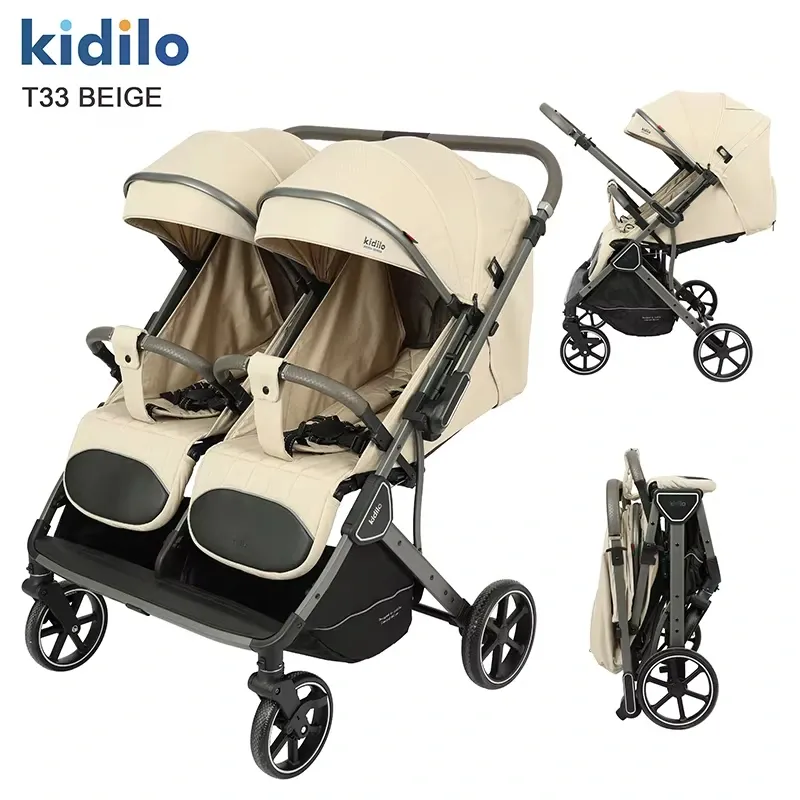 کالسکه دوقلو کیدیلو مدل T33 (مشکی (001))