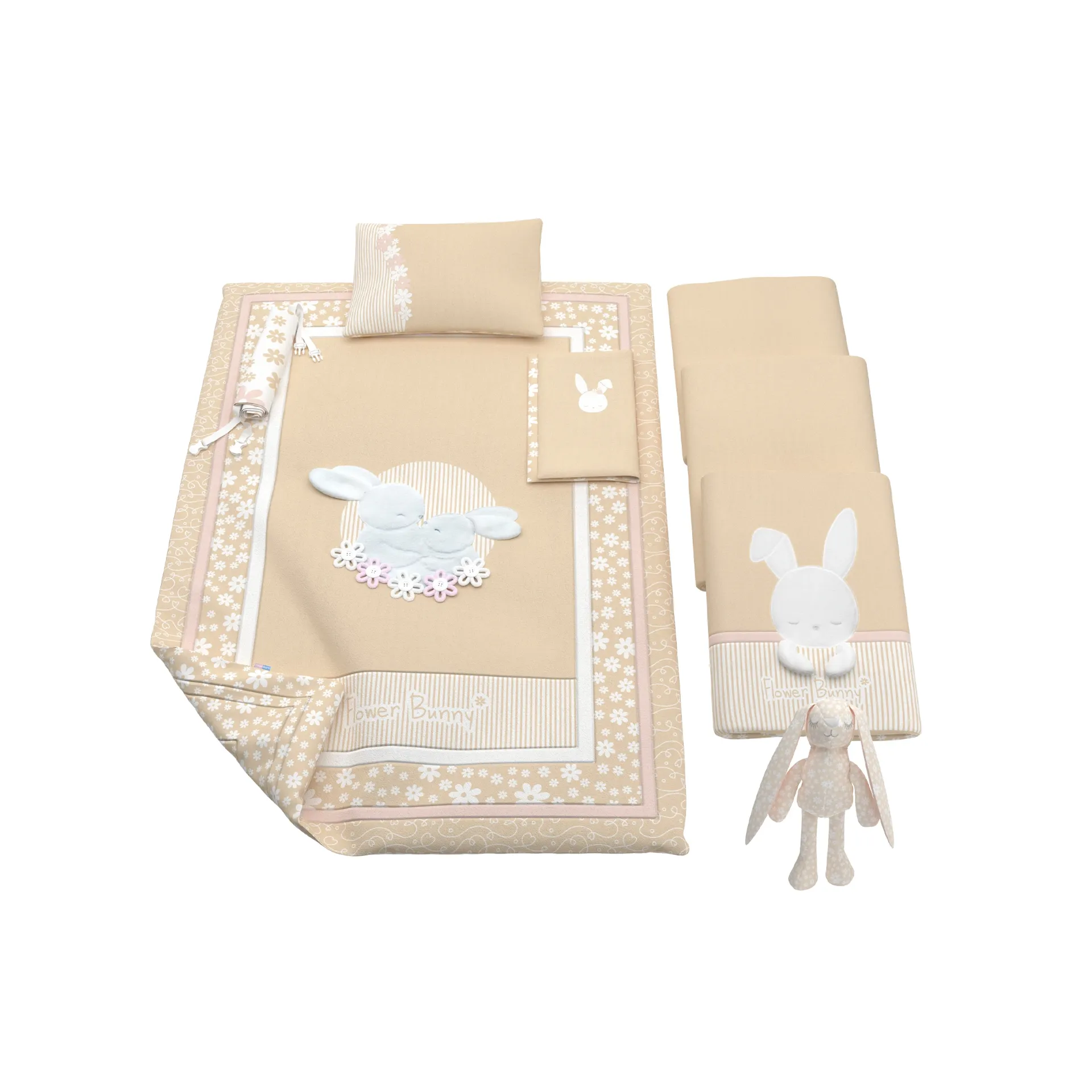 [2060361] روتختی هفت تیکه رز برن طرح flower bunny