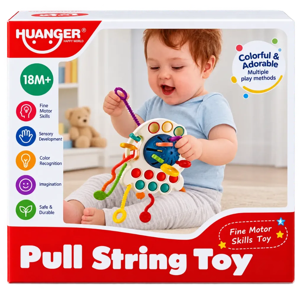 [668-59] اسباب بازی و دندان گیر طرح نخ کش pull string toy مدل 668-59 (آبی (004))