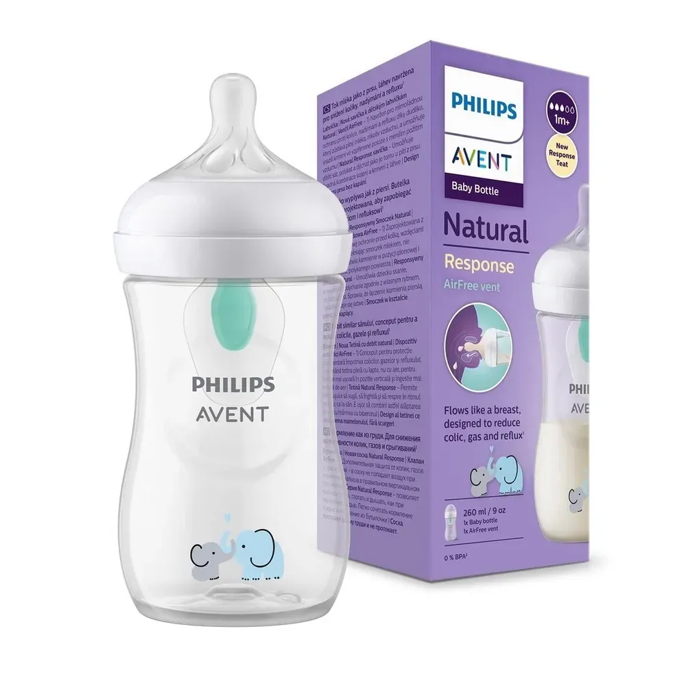 شیشه شیر اونت سایز 260 میل سوپاپ دار طرح فیل 