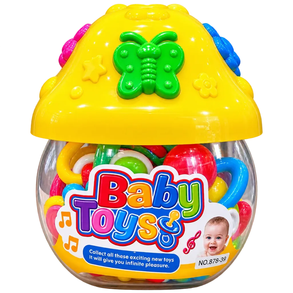 [8702d] ست جغجغه خمره ای قارچ baby toys مدل 8702d
