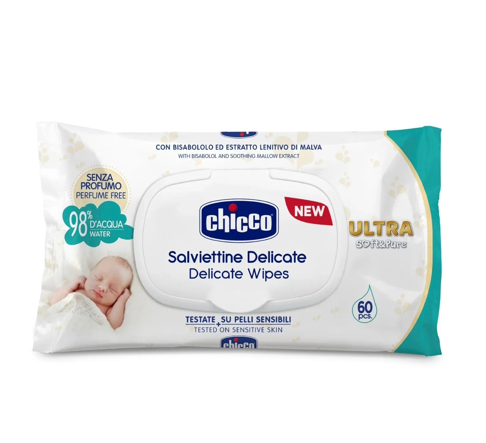 دستمال مرطوب چیکو بدون درب 60 عددی 