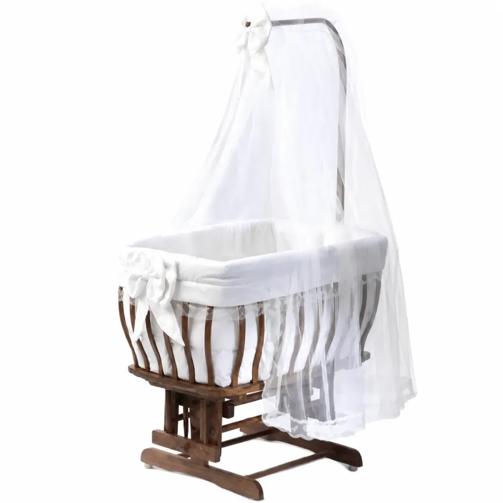[10239] تخت چوبی کنارمادر آنجل مدل خودرنگ شل پلاس  (سفید (003))