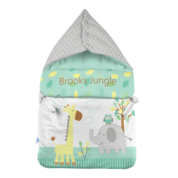[20129] قنداق فرنگی زیپ دار رز برن طرح brooks jungle