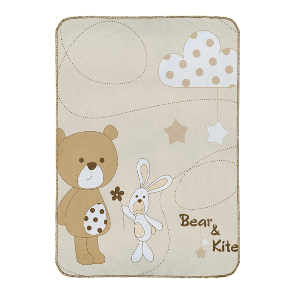 [20191] پتو دورپیچ نخی رز برن طرح bear&kite