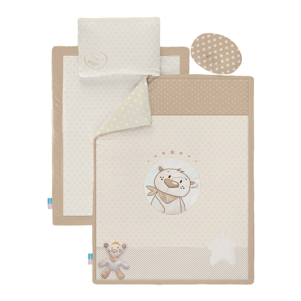 [20280] سرویس خواب کنار مادر رز برن طرح teddy bear (کرم (009))