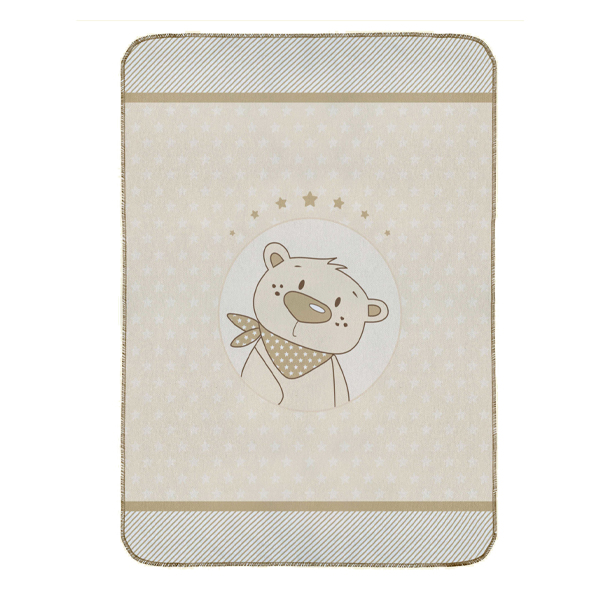 [20290] پتو دورپیچ نخی رز برن طرح teddy bear