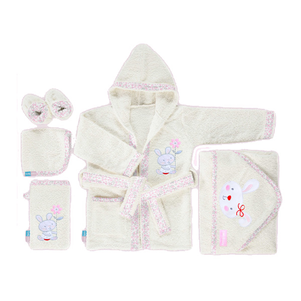 ست حوله پنج تیکه رز برن طرح little bunny