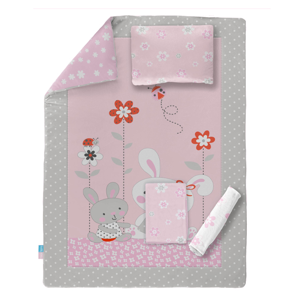 [20625] سرویس خواب نوجوان رز برن طرح little bunny