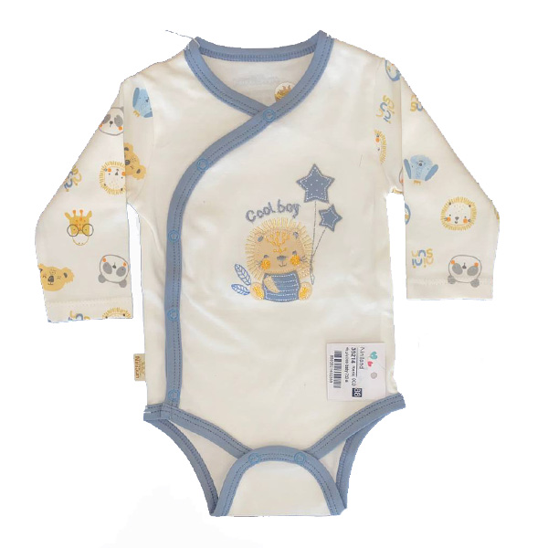 [36214] بادی آستین بلند نی نی سان طرح cool baby (0 الی 3 ماهگی)